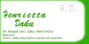 henrietta daku business card